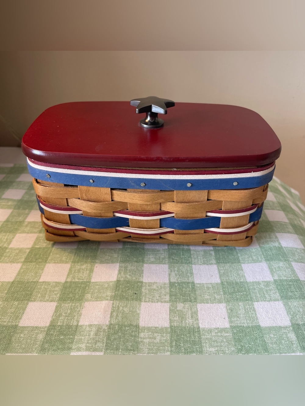 Longaberger All American Celebrations Caddy Basket 2010 Star Lid Liner Protector